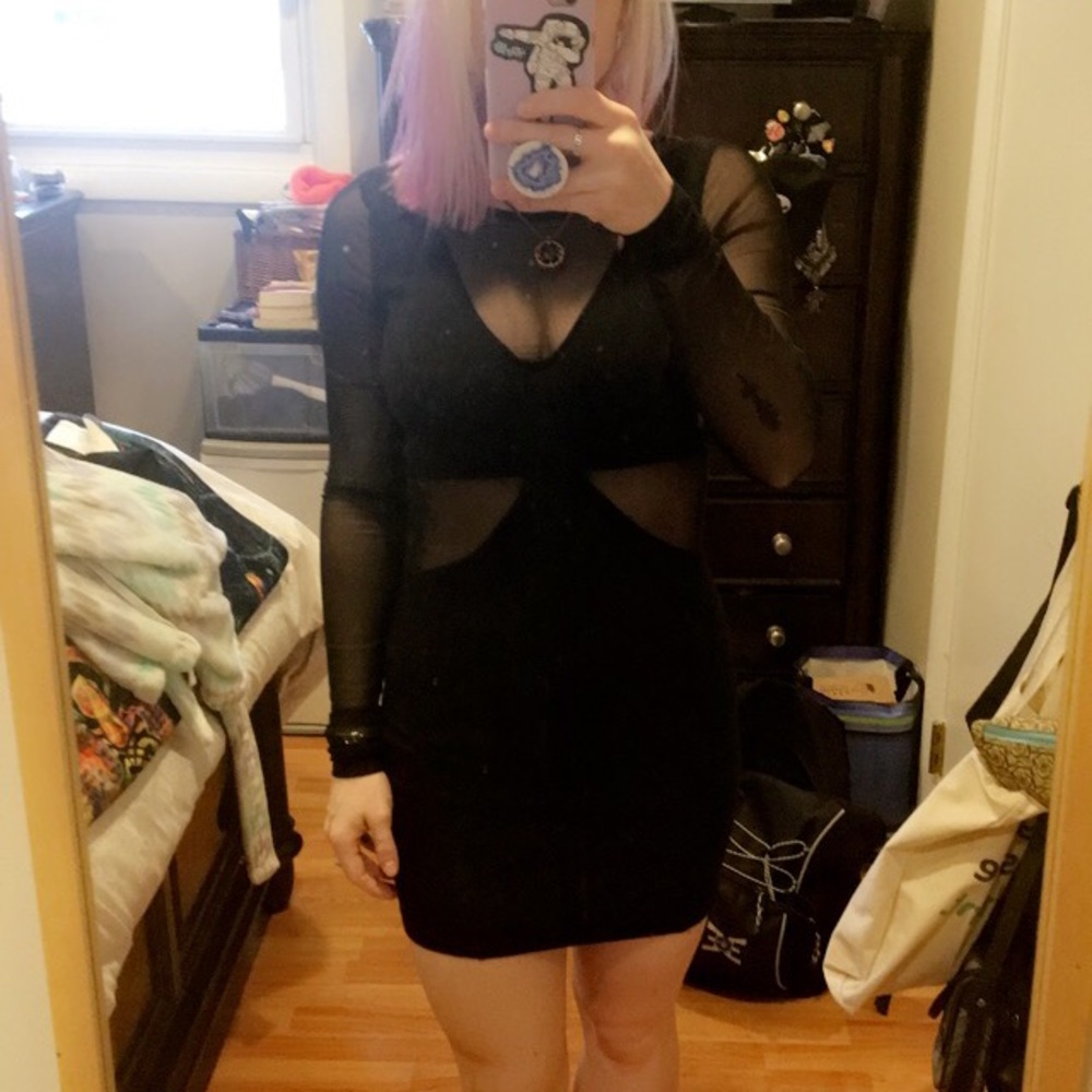 Black mesh dress